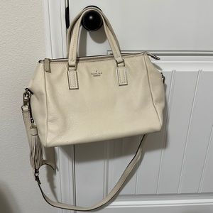 Cream Colored Kate Spade Purse with across Body Strap